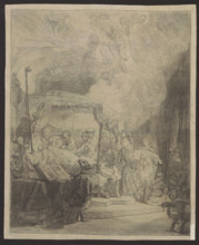 The Dormition of the Blessed Virgin Mary, Rembrandt van Rijn (1606–1669), graphic artist, religious