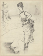 A Maid Hiding a Top Hat and Cane from Her Master, Grévin, Alfred (1827–1892), draughtsman; genre