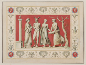 Vestigia delle Terme di Tito. The birth of Bacchus. Quadro from the vault decoration of room 25,