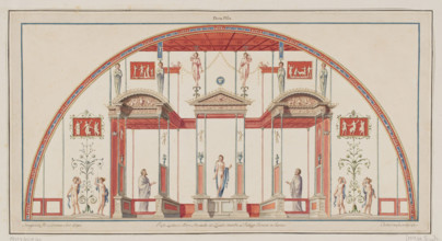 Vestigia delle Terme di Tito. Kidnapping of Hippodamia. Quadro from the vault decoration of room