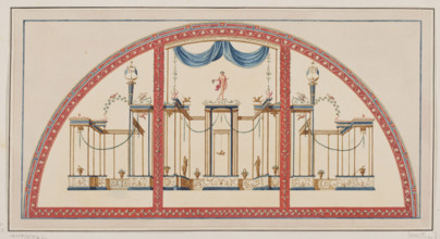 Vestigia delle Terme di Tito. Sordino decoration in room 29, Carlone, Marco (1742–1796), graphic