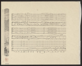 Vignette with a desert scene (right side of the performance), plate 35, Brahms's Fantasy, Op. XII;