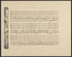 Vignette with people climbing a mountainside, pl. 33, Brahms' Fantasy, Op. XII; vignette with a