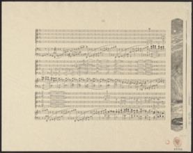 Vignette with people climbing a mountainside, pl. 33, Brahms' Fantasy, Op. XII; vignette with a