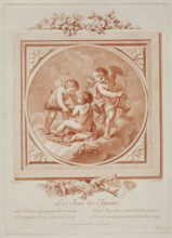 Les Jeux des Amours, composition in tondo. After Giovanni Battista Cipriani (1727–1785), drawing;