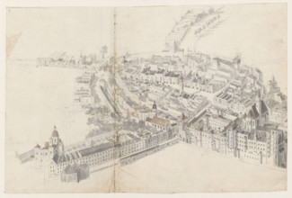 Innsbruck from a bird's eye view, Ouden Allen Folpert van (1635–1715); ca. 1690; drawing, height 31