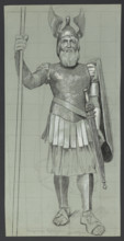 Costume design for Wotan as the god of war by Hans Thoma (1839–1924); illustration/drawing for