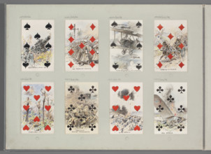 Six of Spades - German Airplanes Over Warsaw; Tanski, Czeslaw (1862-1942), illustrator; playing