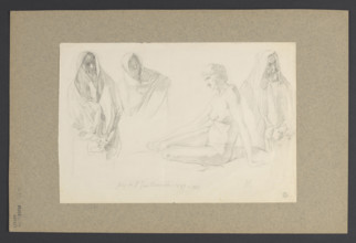 Studies of female and male figures for the painting 'St. John the Baptist Rejecting the Pharisees