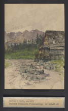 Landscape from the Tatra Mountains, Gerson, Wojciech (1831–1901), draughtsman, wooden architecture,