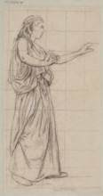 Woman with Outstretched Hands; Hans Thoma (1839–1924); draughtsman; dance; dancers; sketches for