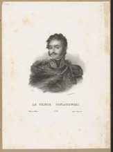 Portrait of Prince Józef Poniatowski; publisher: Blaisot, Antoine Barru (1794–1876); draughtsmen: