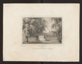 Monument erected to Prince Józef Poniatowski in Leipzig; lithograph by Fritzsche, J. G.; Carl