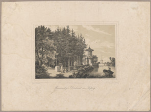 Monument erected to Prince Józef Poniatowski in Leipzig, Arldt, Carl Wilhelm (1809-1868), graphic