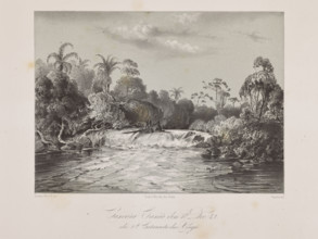 Caxao Falls, 18 December 1847, second cataract of the Xingu River; draughtsmen: Adalbert (Prince of