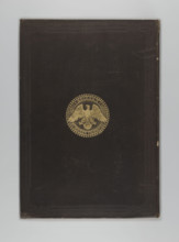 Album binding titled 'Skizzen zu dem Tagebuche von Adalbert Prinz von Prussen, 1842-1843.' Maker: