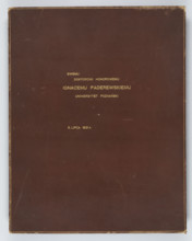 Leather binding of the portfolio 'Impressions from Pomerania' with a dedication to Ignacy Jan