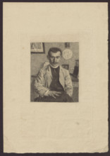 Jasinski en veste bleu, Vallotton, Félix (1865–1925), graphic artist, France; dedication to