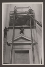 'Hanging Pictures in the Cathedral', photographer Edmund and Boleslawa Zdanowscy, cathedral