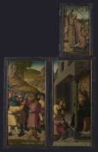 Crucifixion Polyptych - lower left wing, left panel - obverse: The Kiss of Judas (the capture);