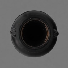 Black-finished amphora, engobe; surface finished with a glossy black engobe. Amphora with a