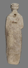 Votive figure of a youth holding a bird, votive offering, Cypriot sculpture. Figurine of a youth