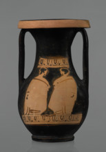 Red-figure pelike, Attic workshop; pelike (vessel), antique vessel of pink clay. Slightly matte