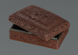 Box with a lid; Chinese, Qing (1644–1911), 19th/20th century. Porcelain box decorated with