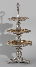 Etazera, Fraget, Józef (Warsaw; silver and plated goods factory; 1824–1945), tableware elements.