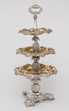 Etazera, Fraget, Józef (Warsaw; silver and plated goods factory; 1824–1945), tableware elements.