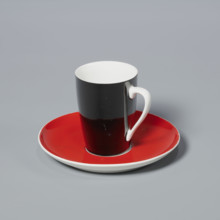 Cup and saucer from the 'Goplana' coffee set; Cmielów Porcelain and Ceramic Products Factory
