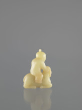 Boy sitting on a ram - button, Rubiec-Masalski, Fyodor Vasilyevich (1865-1920?), Chinese art,