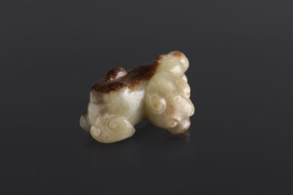Lion paperweight; carved stone; artist: Fyodor Vasilyevich Rubiec-Masalski (1865–1920?); Chinese;