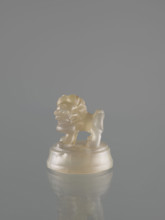 Ding-type incense burner with cover; decorated with lions and ceremonial vessel motifs; fo and