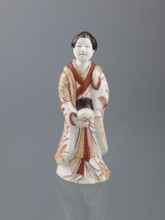 Beauty (bijin), Japanese art, Japanese, Edo (1603–1868), imari, women, bijin, plant (ornament),