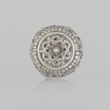 Salt cellar; Indian; 19th century; India; vessel for salt or spices; plant tendril and floral