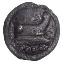 triens (aes grave), publisher, head of Minerva, ship's prow, Minerva (mythology), Corinthian