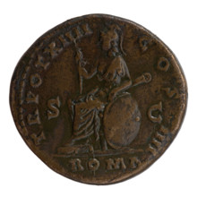 Sestertius, Antoninus Pius (86–161; Roman emperor 138–161), bust of the emperor in a laurel wreath