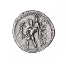 Denarius, Julius Caesar (100–44 BC; Roman dictator 49–44 BC), publisher. Obverse: Head of Venus