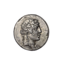 didrachma, Pantikapaion, wreaths, grapes, head of Dionysus (iconographic), monograms, Black Sea