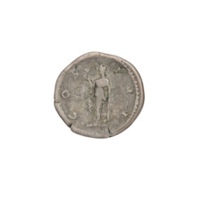 Denarius of Hadrian (76–138; Roman emperor 117–138). Obverse: head of Hadrian in laurel wreath