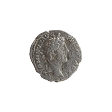 Denarius of Antoninus Pius (86–161; Roman emperor 138–161). Obverse: head of the emperor in a
