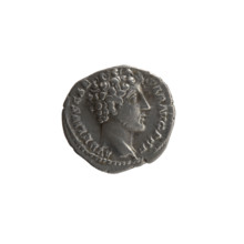 Denarius, Marcus Aurelius (121–180; Roman emperor 161–180), ca. 145–147. Obverse: Head of young