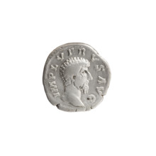 Denarius of Lucius Verus (130–169; Roman emperor 161–169). Obverse: Head of Lucius Verus uncovered