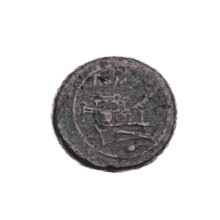 Obv. Head of Roma in an Attic helmet facing right; behind her the mark of value o. Pearl border.