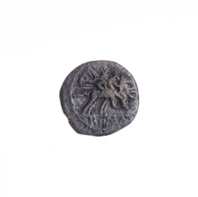 Sestertius; obverse: head of Roma in a helmet right; behind it the value mark IIS. Pearl border.