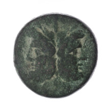 Obv. Head of Janus in laurel wreath; above value sign I. Continuous border. Rev. Ship's prow right;