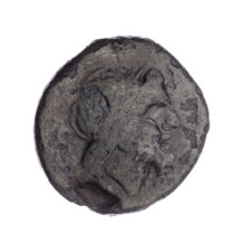 Obv. Head of Saturn in laurel wreath to right; behind it value mark S. Rev. Ship's prow to right;