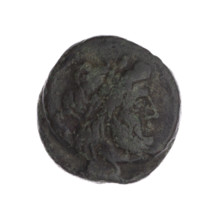 Semis; obverse: head of Saturn with laurel wreath facing right, value mark 'S' behind; reverse: