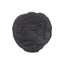 Obv. Helmeted head of Roma right; behind her mark of value o. Rev. Ship's prow right; above